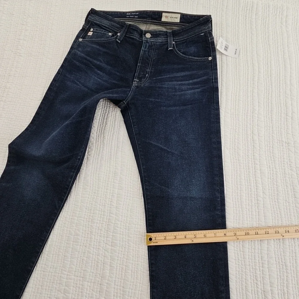 AG Adriano Goldschmied Tellis Jeans Men 32x33 Blue NWT Slim Japanese Fabric